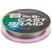 Леска морская плетеная AQUANTIC® 8x MC Cast Braid / 200m - Multicolor