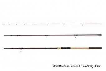 Удилище фидерное Delphin MAGMA M3 Medium feeder 3+5 tips / 360cm - 120g