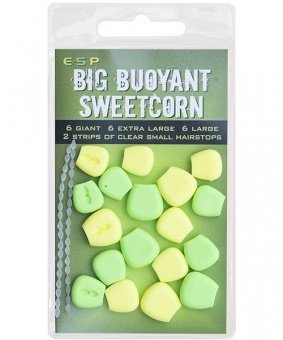 Плавающие приманки E-S-P Big Fluoro Buoyant Sweetcorn - Green/Yellow - 18шт.