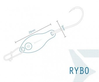 Блесна колеблющаяся Delphin RYBO Spoon / 0,5g - NEON